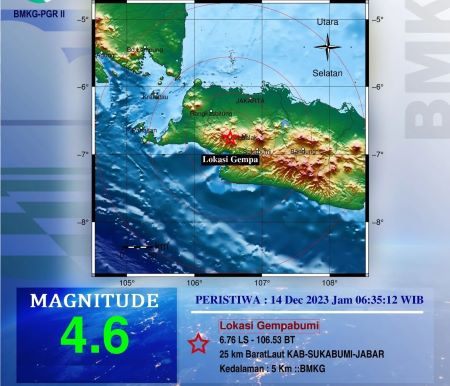 Warga Diminta Berhati-hati, BMKG: Gempa Sukabumi M 4,6 Berpusat di Darat